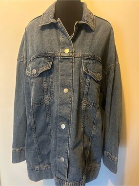 Buffalo David Bitton Oversized Denim Jacket in Faded Blue